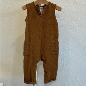 H&M Brown Textured Sleeveless Romper